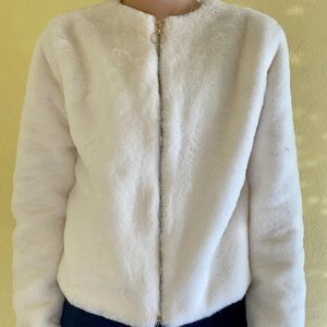 Furry white jacket ! SO SOFT !